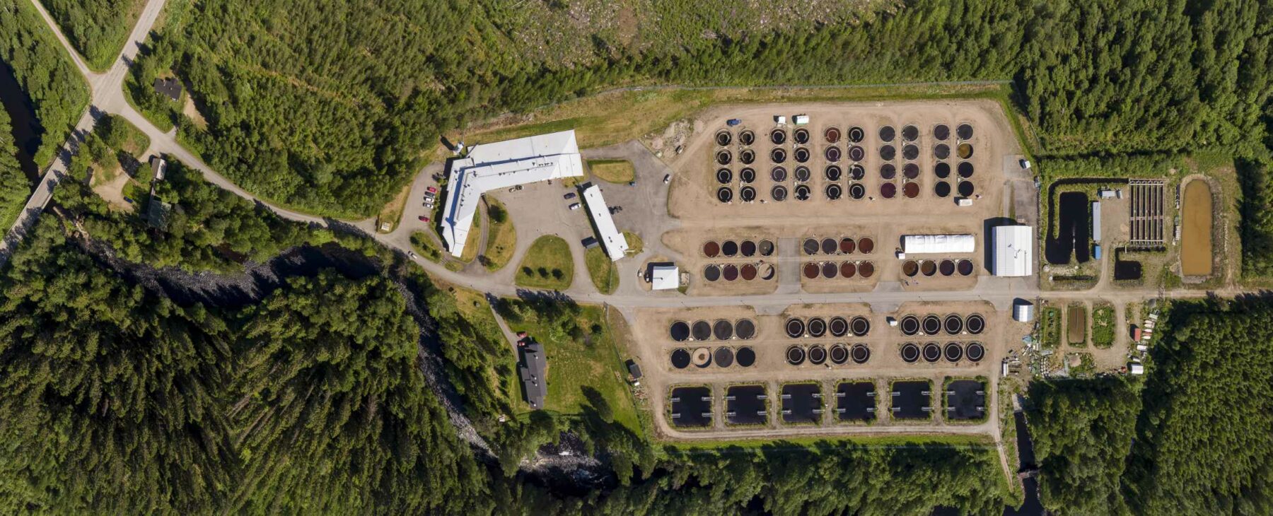 A bird view photo of Kainuu Fisheries Research station.